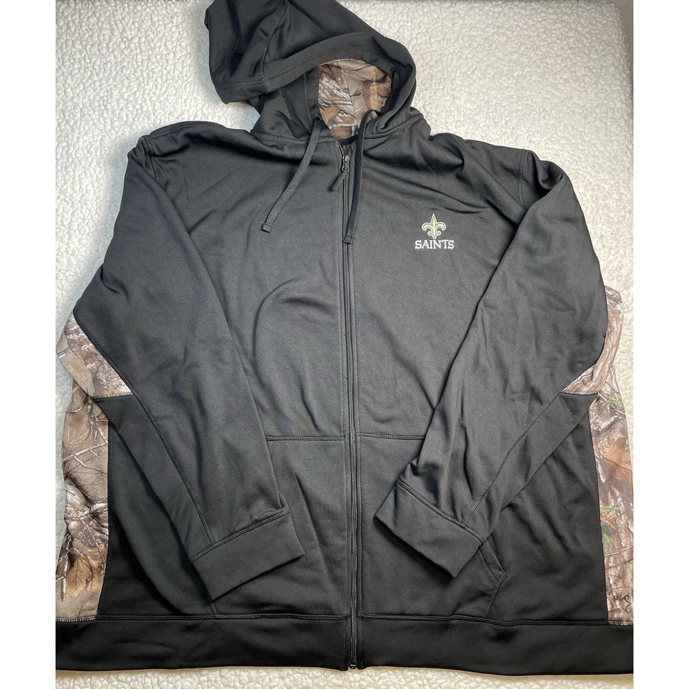 NWT New Orleans Saints Full Zip Hoodie By Dunbrooke Realtree  Men's 5XL